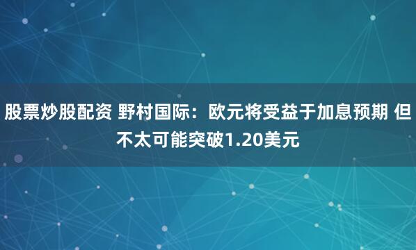 股票炒股配资 野村国际：欧元将受益于加息预期 但不太可能突破1.20美元